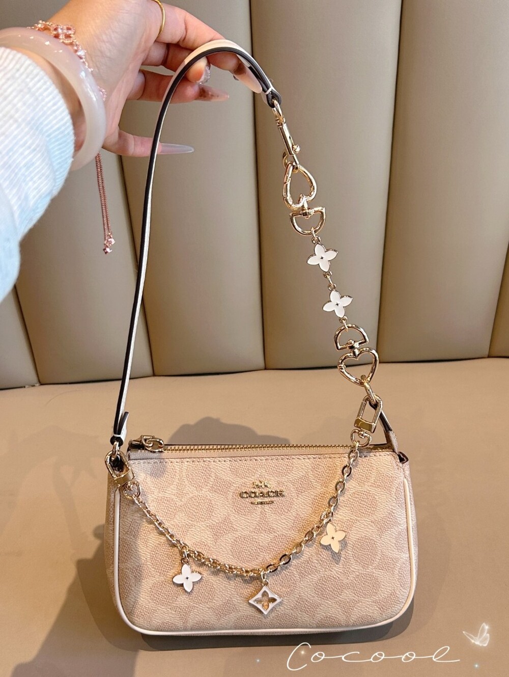 NWT  Coach Nolita 19 In Signature Canvas with extender chain